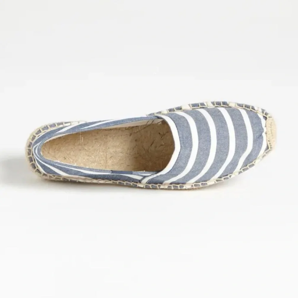 NEW! Soludos Classic Stripe navy/white espadrilles women's size EUR 37/ US 7